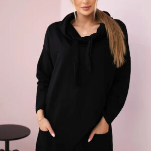Tunika z kopertowym przodem Oversize czarna