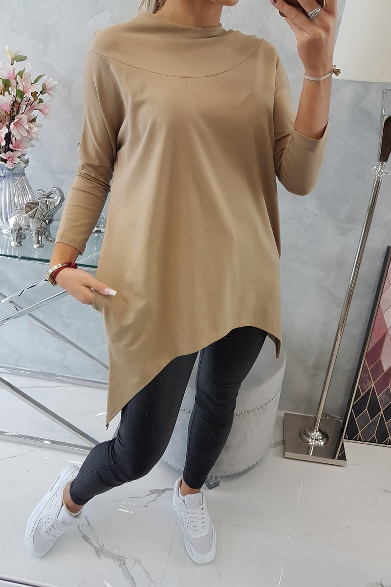 Bluza z nadrukiem roweru camelowa - obrazek 5