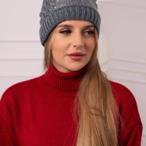 Czapka damska Amira K359 ciemno szara
