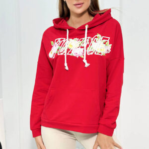 Bluza z napisem Voyage czerwona