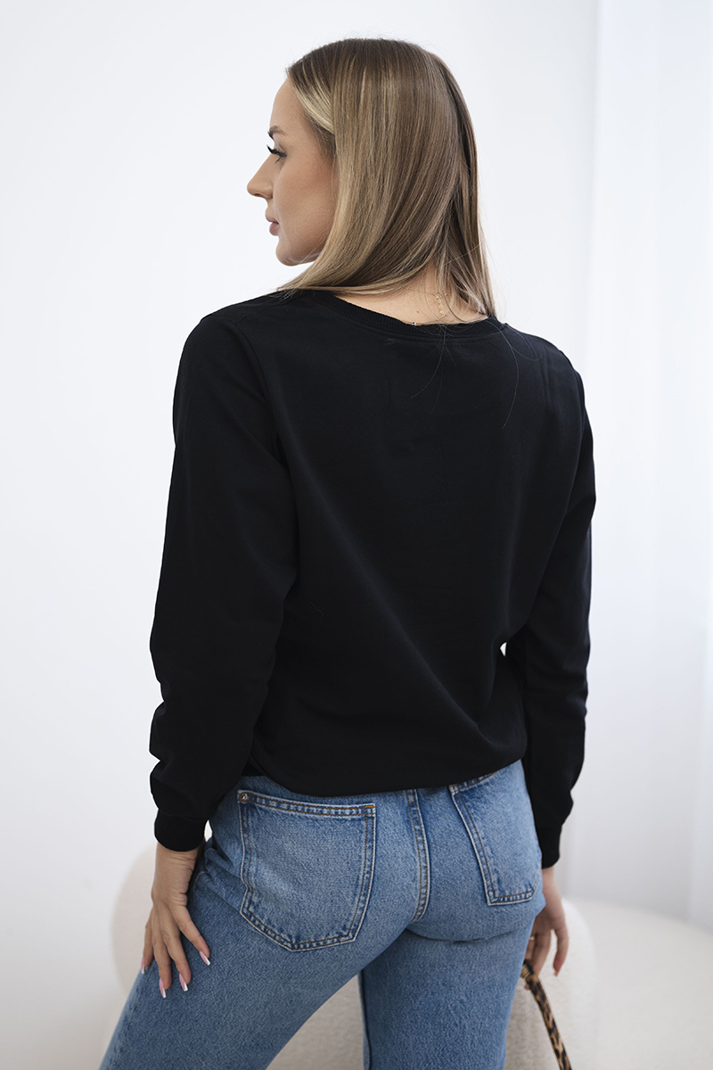 Bluza z nadrukiem czarna - obrazek 3