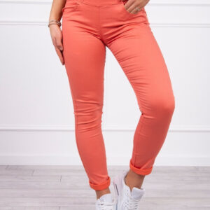 Spodnie kolorowy jeans ciemno morelowe