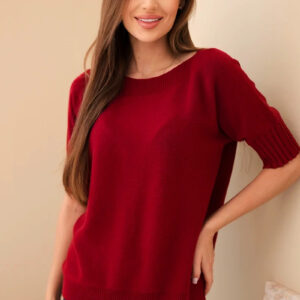 Sweter damski z wiskozy z krótkim rękawem