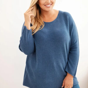 Sweter damski plus size z dekoltem łódką