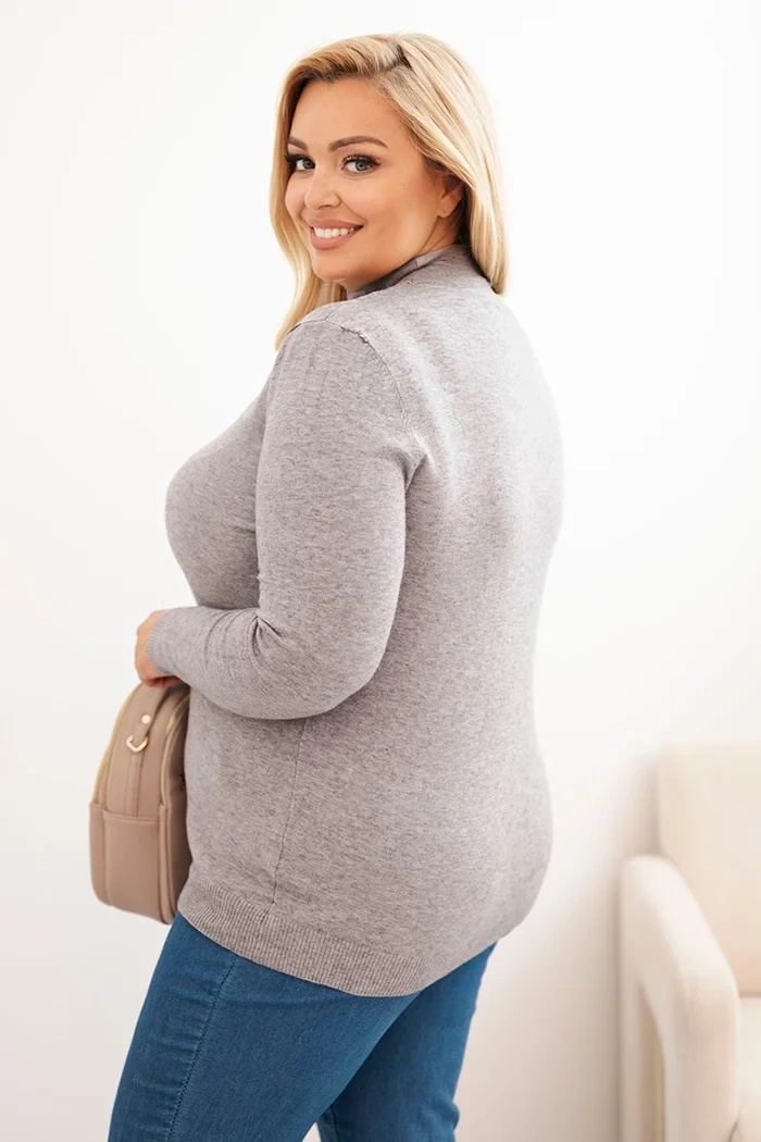 Sweter damski Plus Size z wiskozy z golfem - obrazek 3