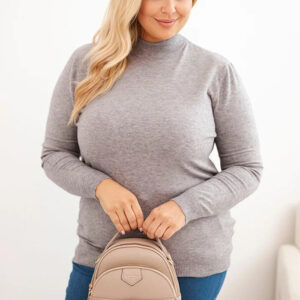 Sweter damski Plus Size z wiskozy z golfem