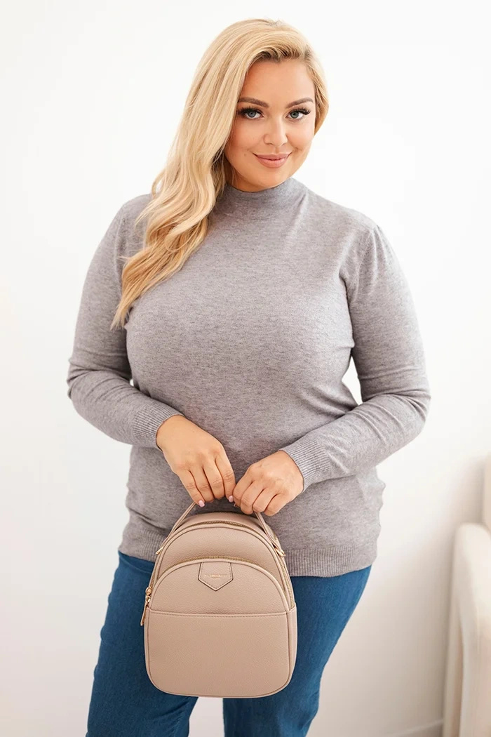Sweter damski Plus Size z wiskozy z golfem