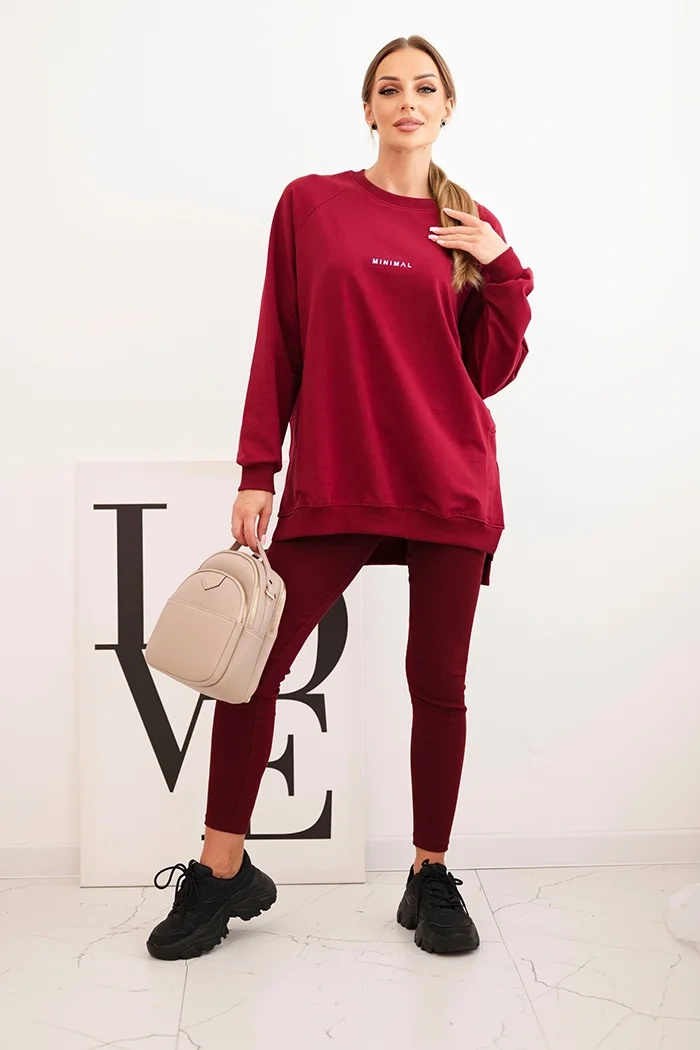Komplet damski bawełniany bluza i legginsy z napisem Minimal - obrazek 2