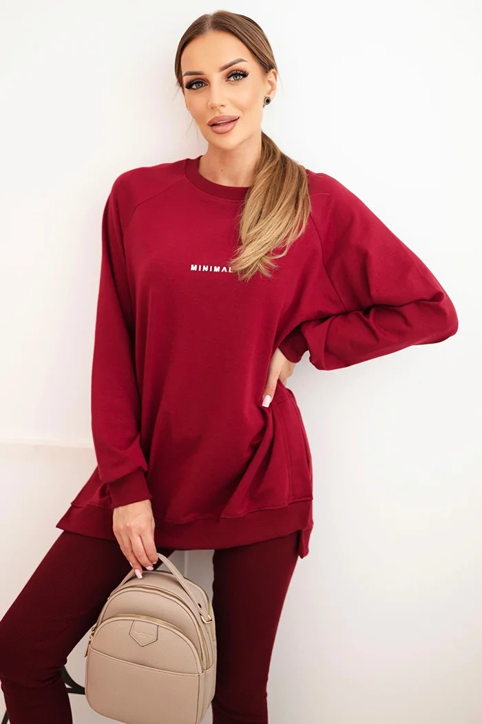 Komplet damski bawełniany bluza i legginsy z napisem Minimal