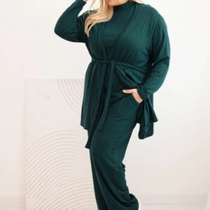 Komplet damski Plus Size 3-częściowy ciemno zielony