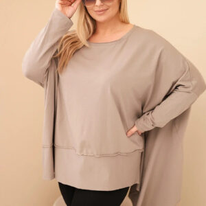 Tunika damska Plus Size z bawełny z asymetrycznym dołem