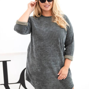 Sukienka damska Plus Size sztruksowa z luźnym fasonem