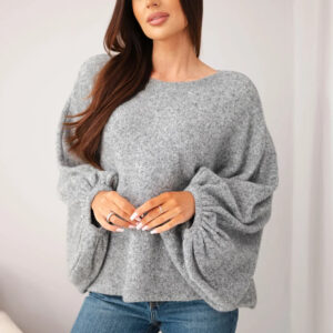 Sweter damski z dodatkiem alpaki oversize